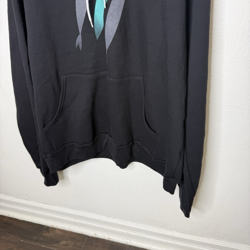 The Chosen Three Fish Hoodie Black Teal Sweatshirt Size 3X - Picture 3 of 9